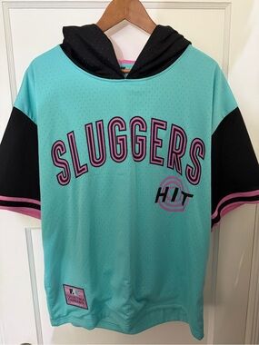 Sluggers Hit Juiced Baseball Jersey / Hoodie Teal / Black